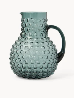 coincasa Caraffe E Decanter|Bicchieri E Calici Natalizi|Caraffa in vetro lavorazione a bolle Verde