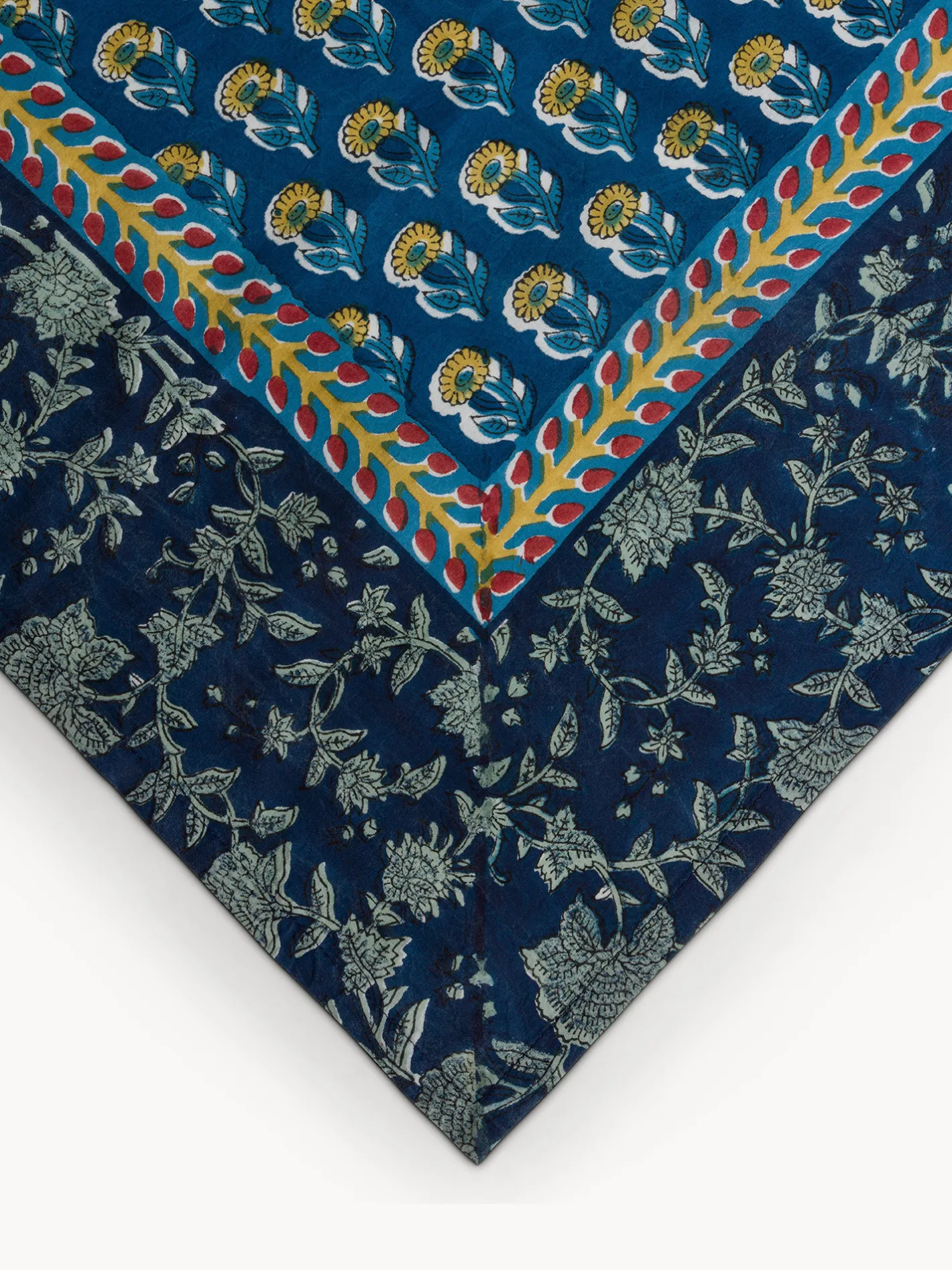 coincasa Biancheria Da Tavola|Tovaglie E Tovaglioli|Centrotavola in puro cotone stampa block print piazzata Blu