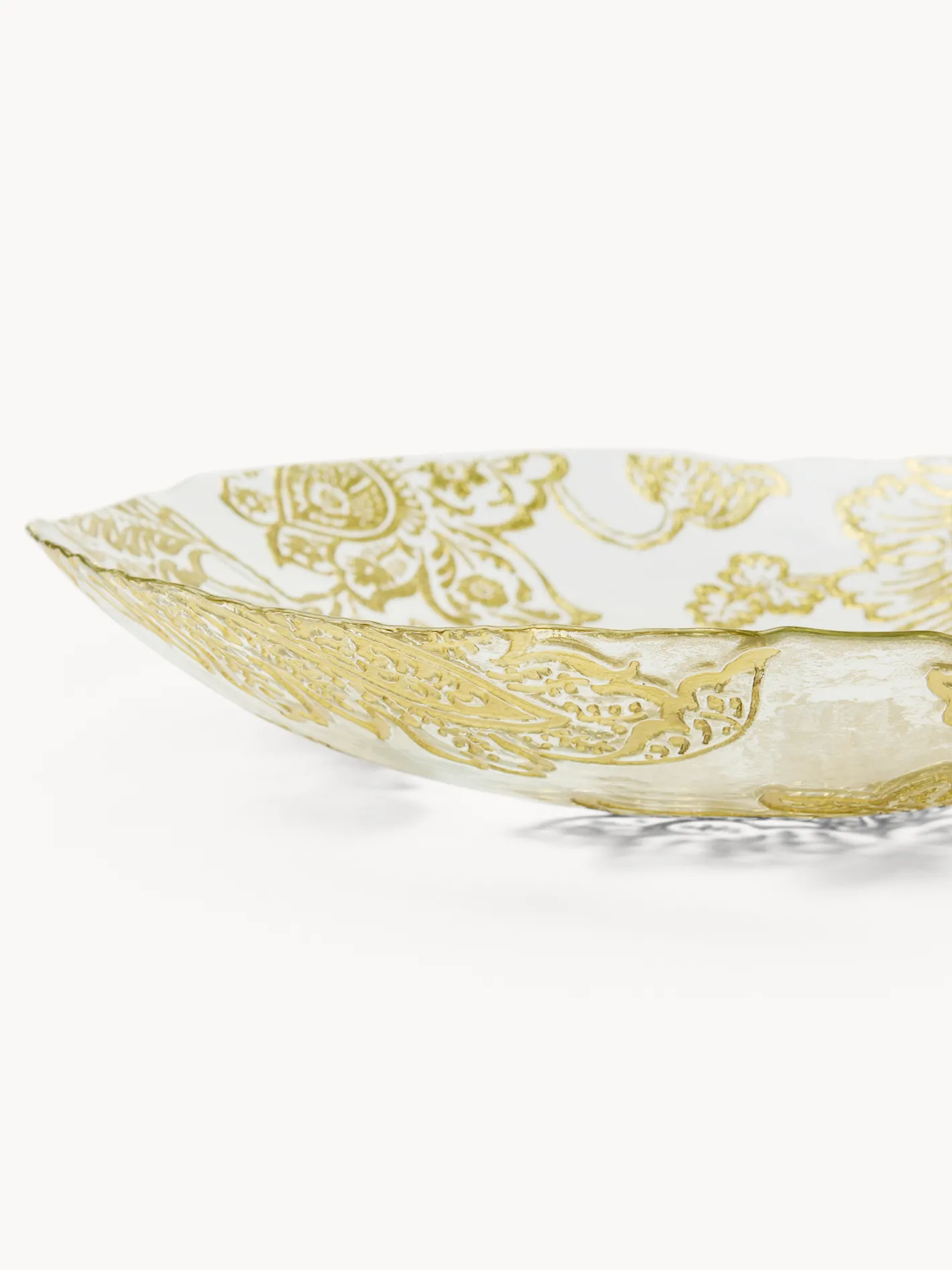 coincasa Piatti|Centrotavola in vetro dec fiori Oro