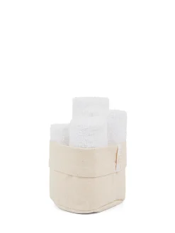 coincasa Asciugamani|Biancheria Bagno|Cestino 4 lavette cotone tinta unita Thermae Bianco