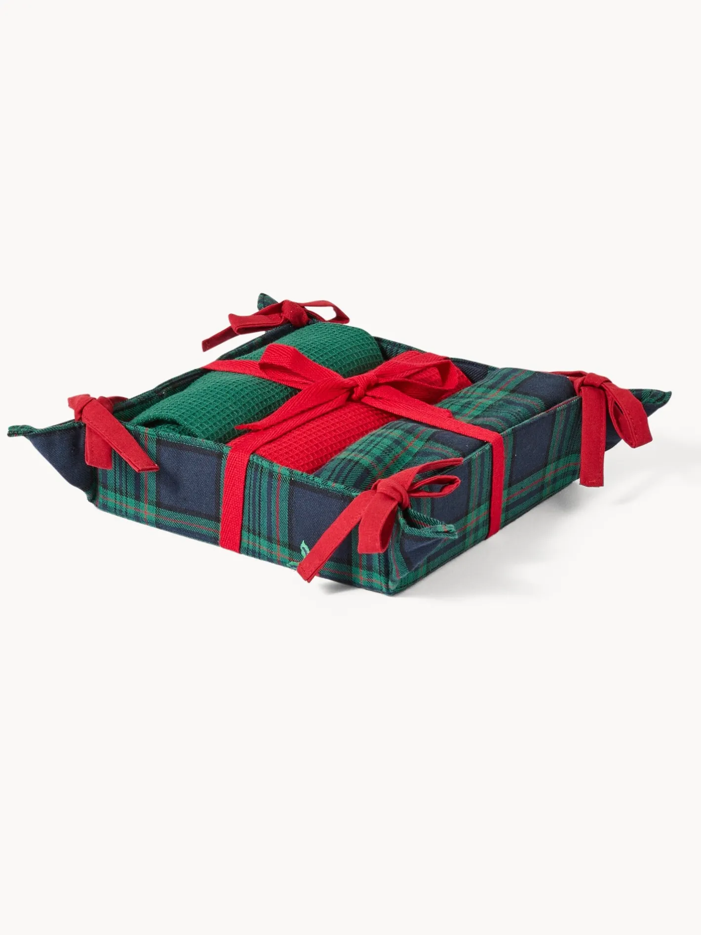 coincasa Grembiuli E Strofinacci|Cestino con set di 3 strofinacci Blu