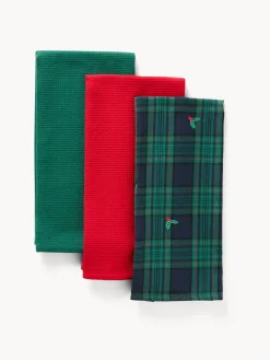 coincasa Grembiuli E Strofinacci|Cestino con set di 3 strofinacci Blu