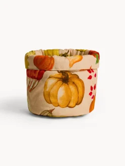 coincasa Contenitori E Cestini|Cestino in panama di puro cotone stampa zucche Beige