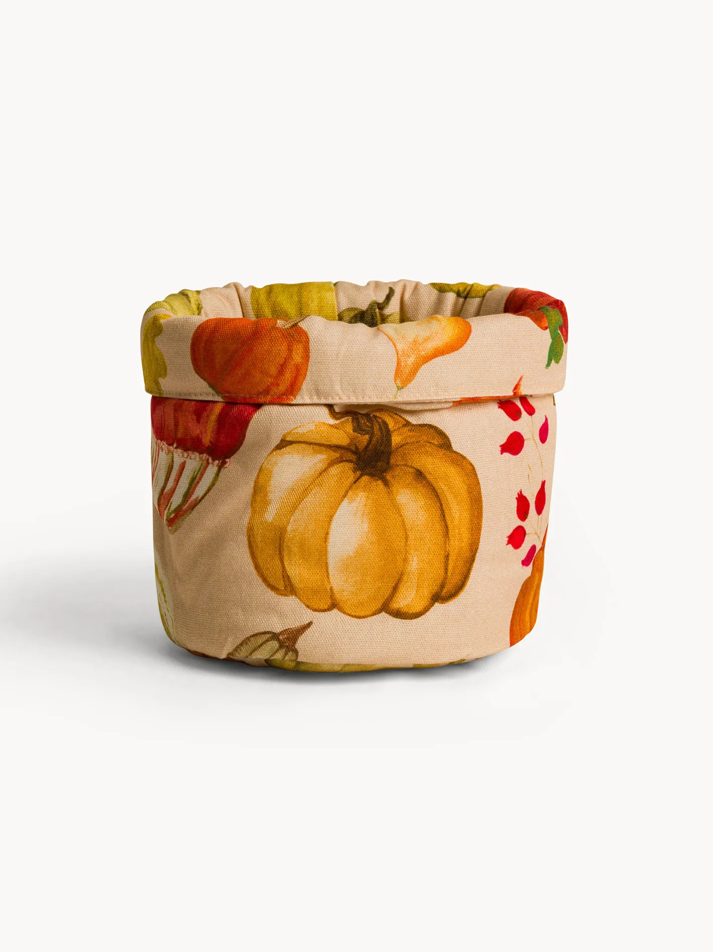 coincasa Contenitori E Cestini|Cestino in panama di puro cotone stampa zucche Beige