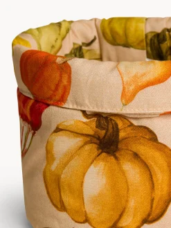 coincasa Contenitori E Cestini|Cestino in panama di puro cotone stampa zucche Beige