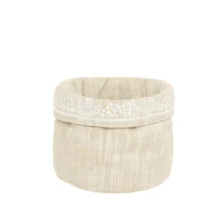 coincasa Contenitori E Cestini|Cestino portatutto puro cotone fiammato tinta unita Beige chiaro