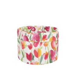 coincasa Contenitori E Cestini|Cestino puro cotone stampa tulipani Multicolor