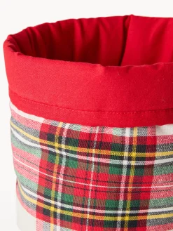 coincasa Contenitori E Cestini|Cestino rotondo tartan in puro cotone tinto filo Multicolor