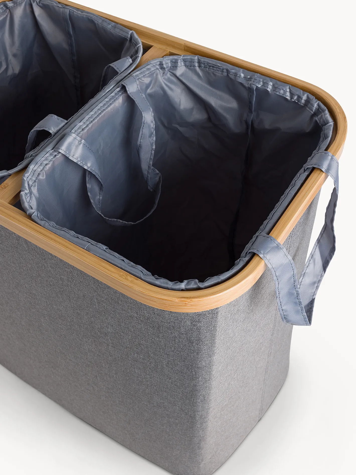 coincasa Accessori Bagno|Biancheria Bagno|Cesto in bamboo doppio scomparto Grigio