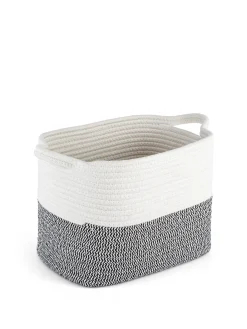 coincasa Cesti E Organizer|Lanterne E Vasi Da Esterno|Cesto in corda fatto a mano Nero