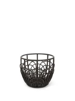 coincasa Lanterne E Vasi Da Esterno|Cesti E Organizer|Cesto intrecciato a mano Nero