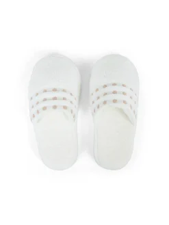 coincasa Accappatoi E Ciabatte|Biancheria Bagno|Ciabatte cotone velour motivo geometrico Portofino Bianco