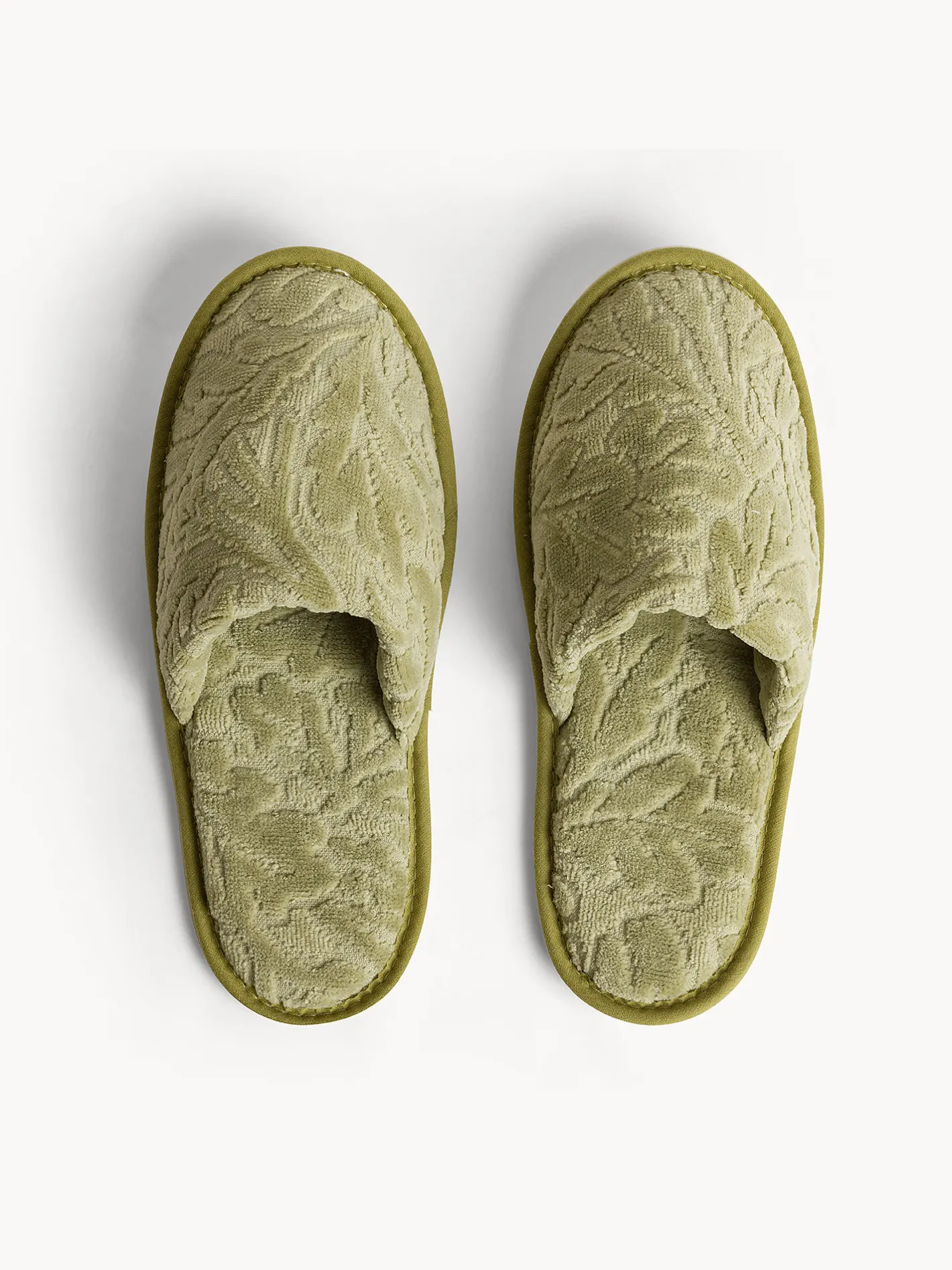 coincasa Accappatoi E Ciabatte|Ciabatte in cotone velour motivo in rilievo Verde