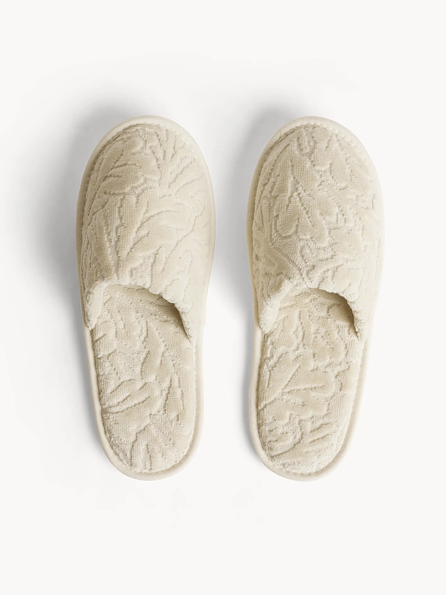 coincasa Accappatoi E Ciabatte|Ciabatte in cotone velour motivo in rilievo Bianco avorio