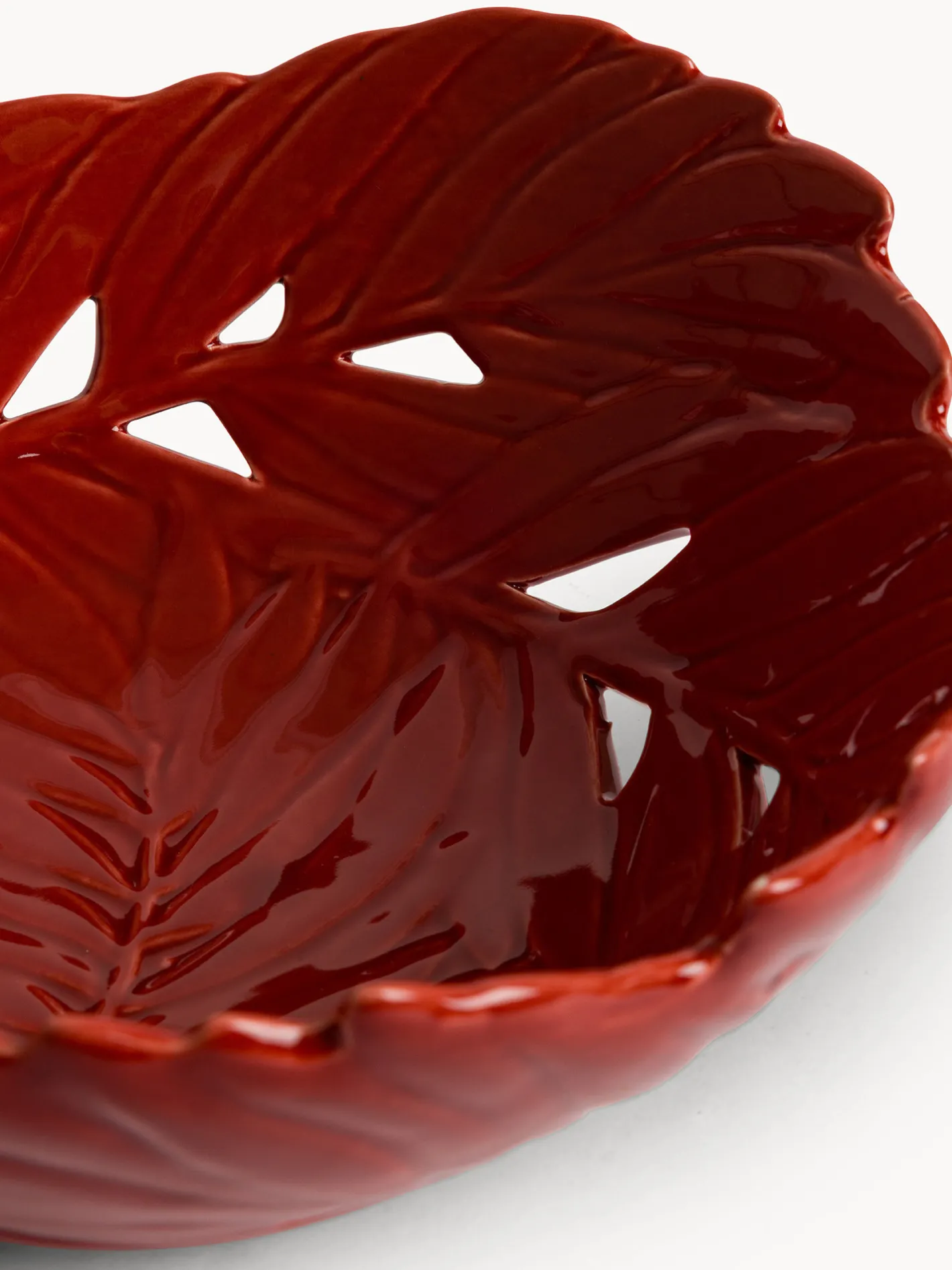 coincasa Coppe E Coppette|Coppa in stoneware foglia in rilievo Arancione scuro