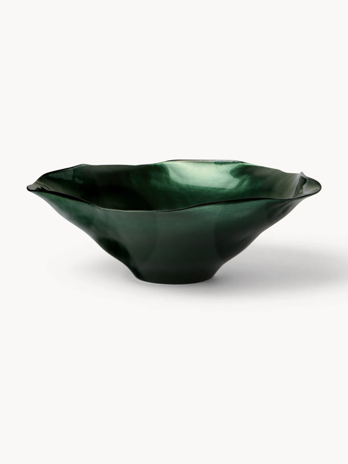 coincasa Coppe E Coppette|Coppe E Contenitori Natalizi|Coppa ondulata in vetro spruzzato Verde