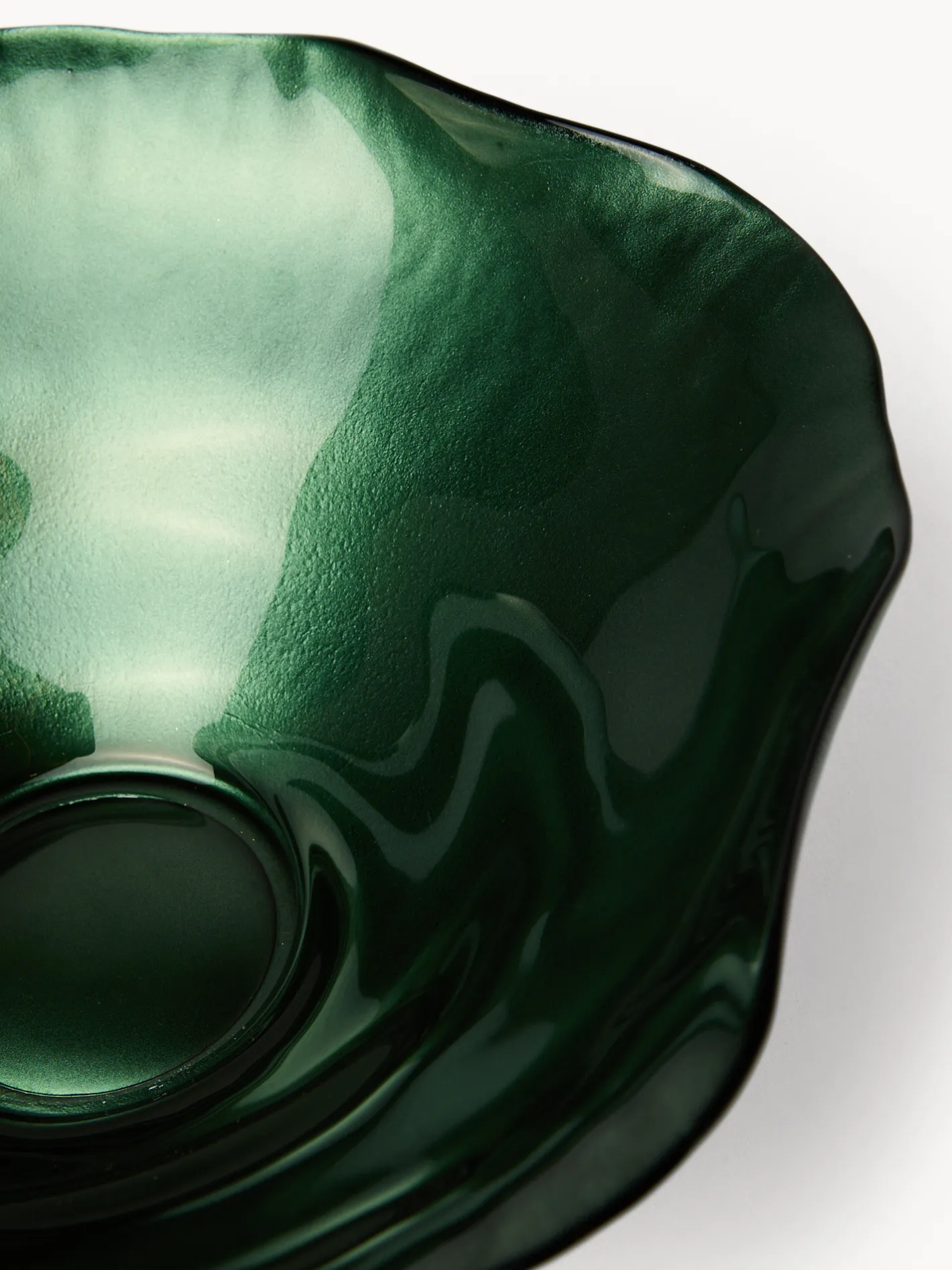 coincasa Coppe E Coppette|Coppe E Contenitori Natalizi|Coppa ondulata in vetro spruzzato Verde