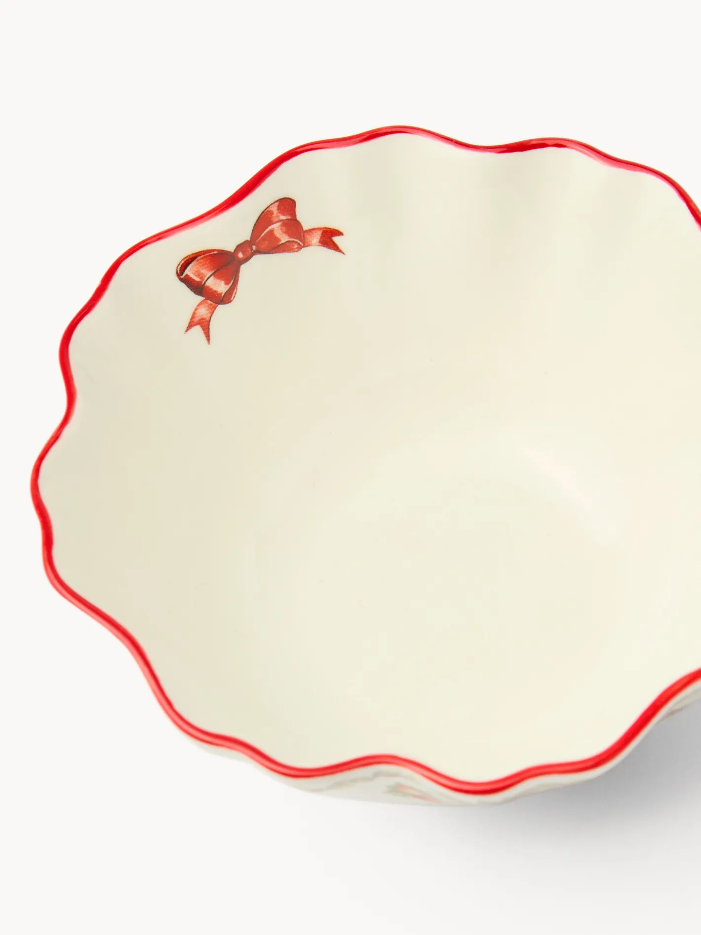 coincasa Coppe E Coppette|Coppe E Contenitori Natalizi|Coppetta in porcellana Natale vintage Bianco