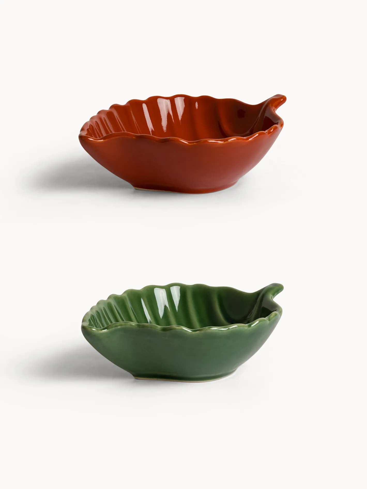 Coppe E Coppette|Coppetta in stoneware a forma di foglia Multicolor