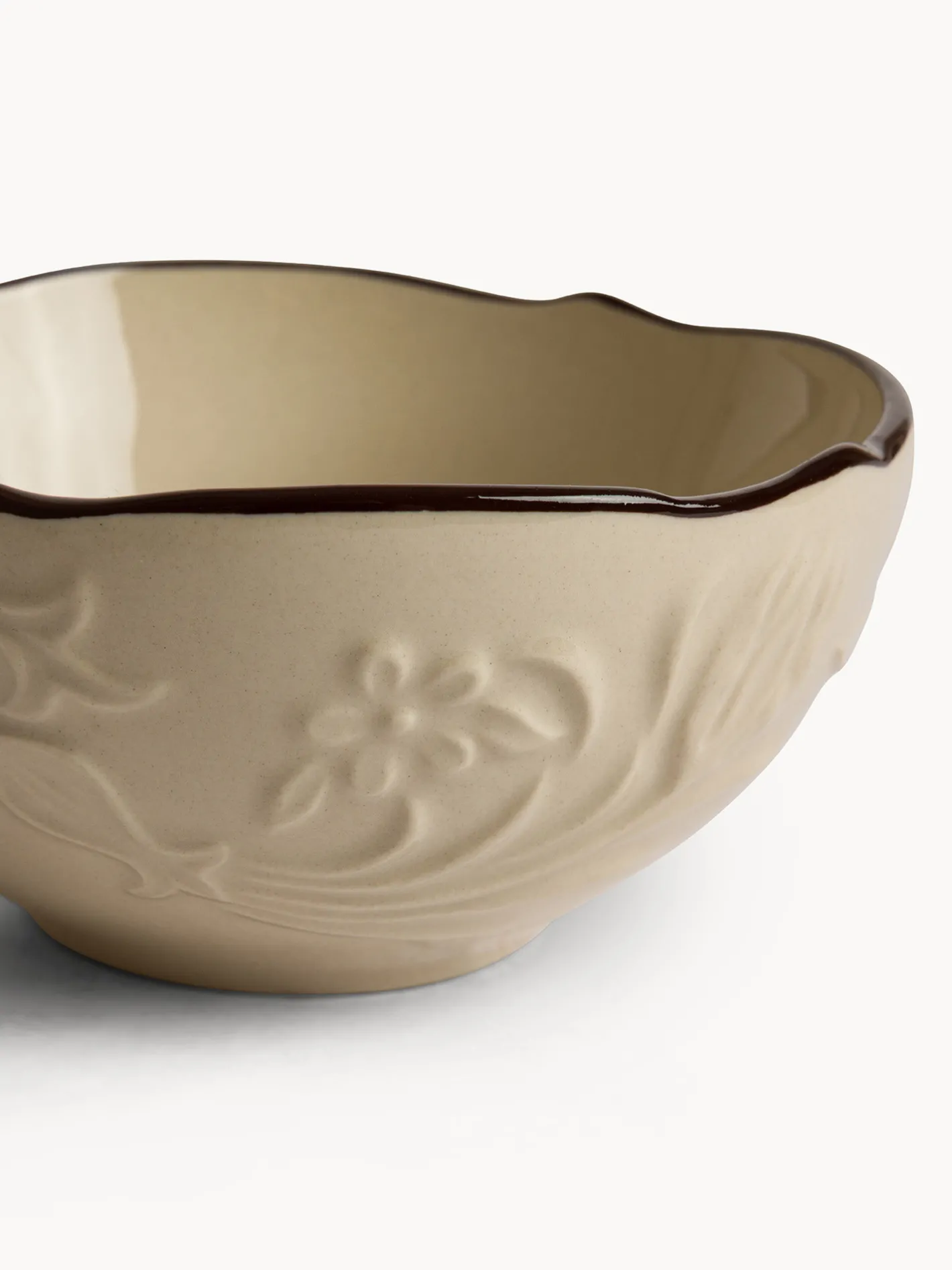 coincasa Coppe E Coppette|Coppetta in stoneware con filo marrone Beige chiaro