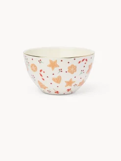 coincasa Coppe E Coppette|Coppe E Contenitori Natalizi|Coppetta in stoneware motivo gingerbread Bianco