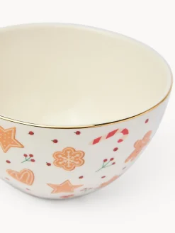 coincasa Coppe E Coppette|Coppe E Contenitori Natalizi|Coppetta in stoneware motivo gingerbread Bianco