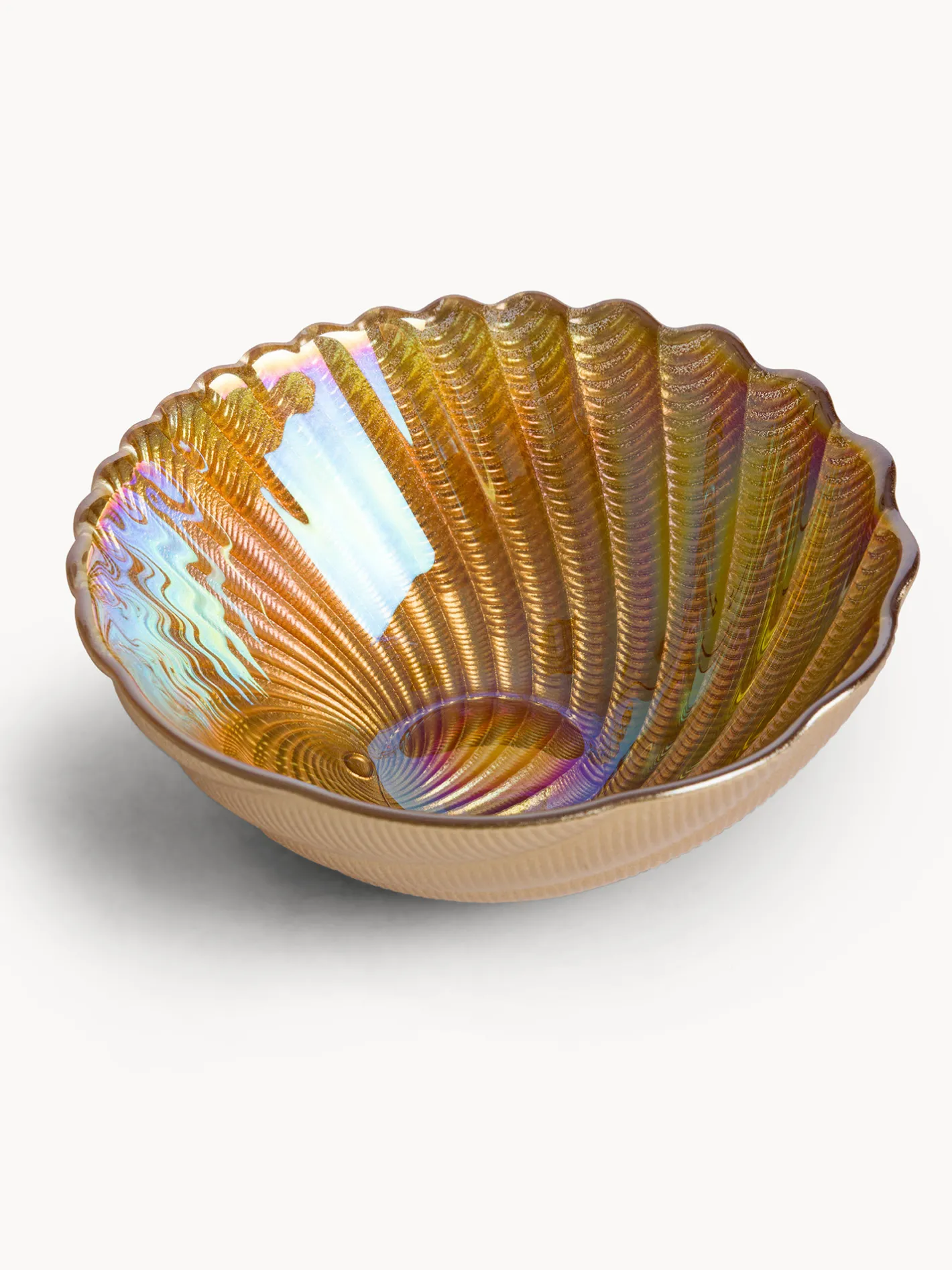 Coppe E Coppette|Coppetta in vetro effetto perlato Giallo ocra