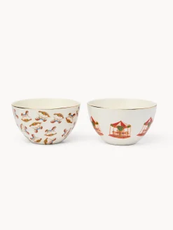 coincasa Coppe E Coppette|Coppe E Contenitori Natalizi|Coppette in stoneware decorato Multicolor