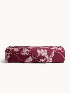 coincasa Biancheria Da Letto|Copripiumini|Copripiumino in cotone percalle stampa floreale Rosso bordeaux