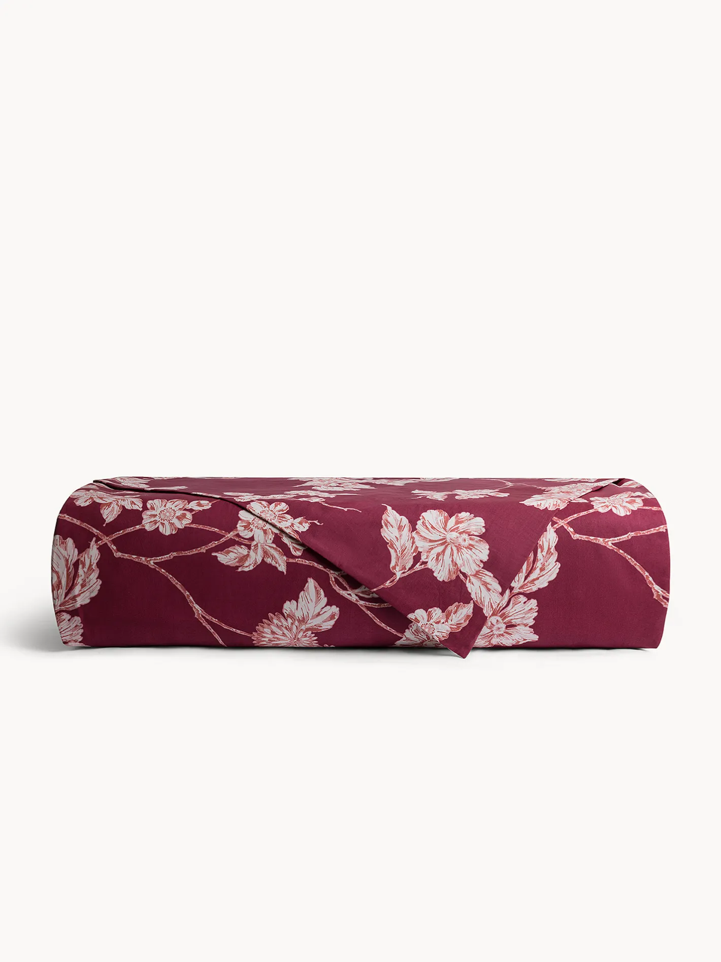 coincasa Biancheria Da Letto|Copripiumini|Copripiumino in cotone percalle stampa floreale Rosso bordeaux