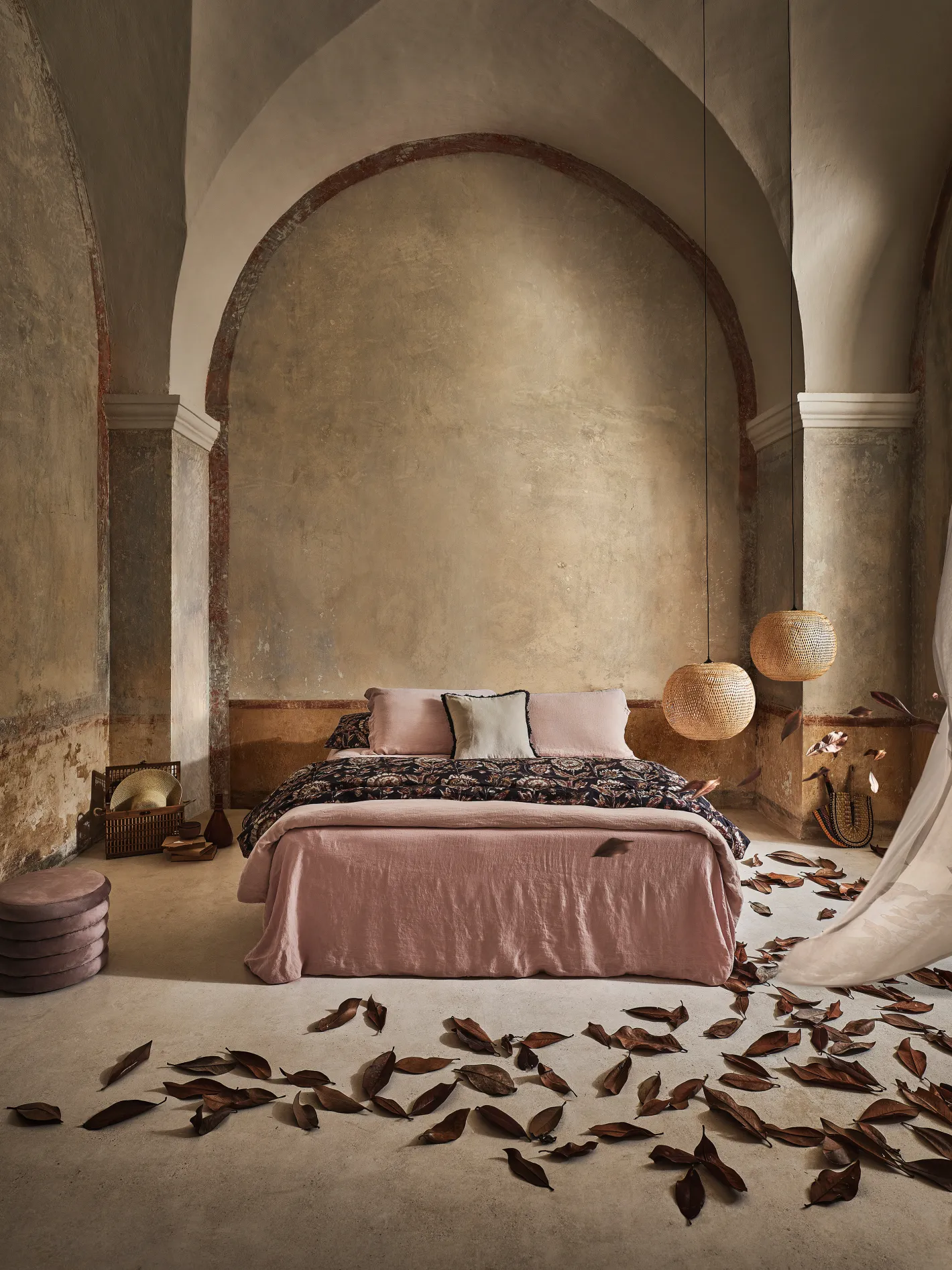 coincasa Biancheria Da Letto|Copripiumini|Copripiumino in lino e cotone tinta unita Zefiro Rosa chiaro