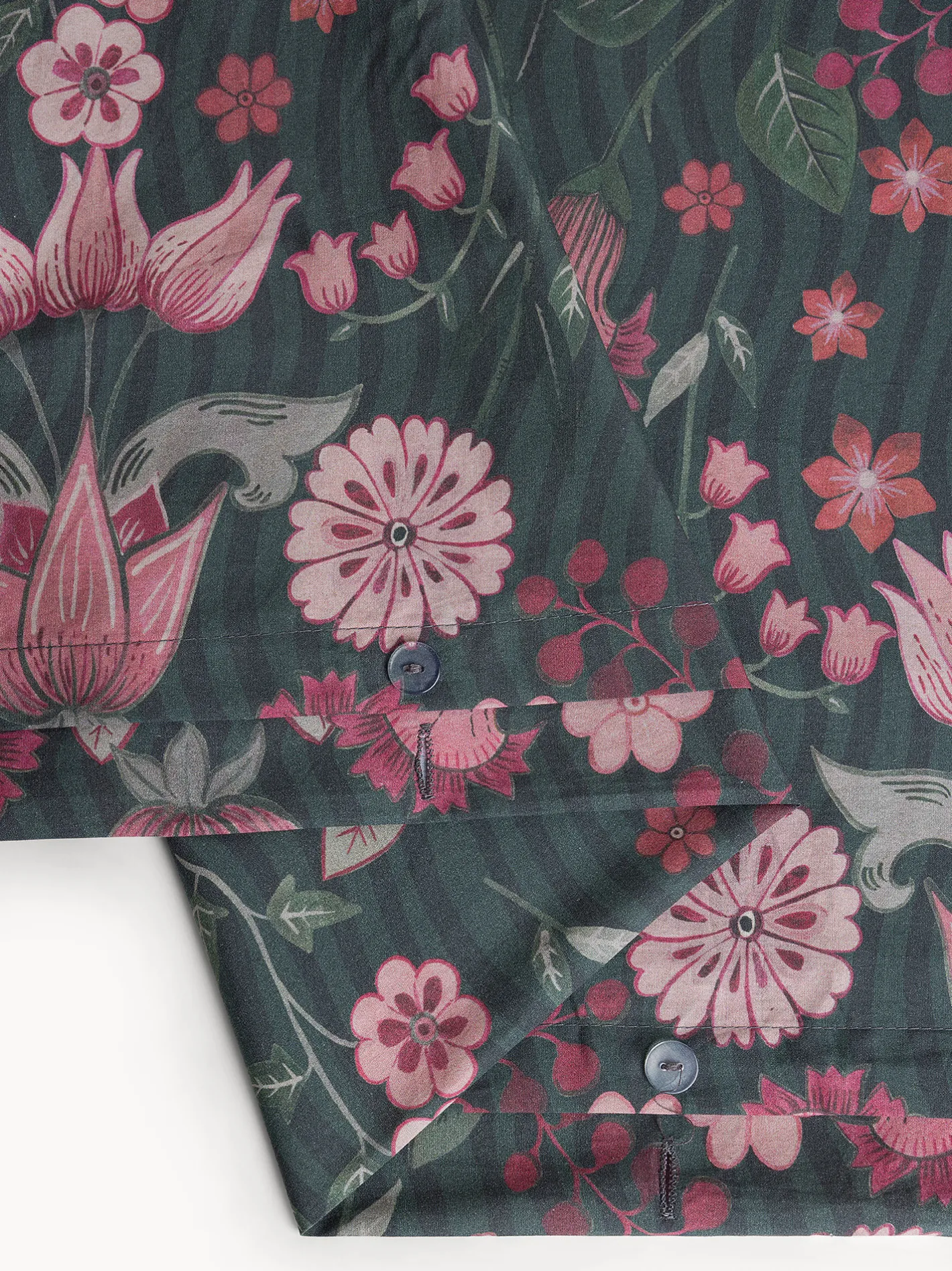 coincasa Biancheria Da Letto|Copripiumini|Copripiumino matrimoniale in cotone percalle stampa floreale Verde