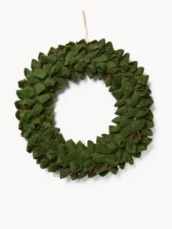 coincasa Ghirlande Natalizie|Corona in feltro Verde
