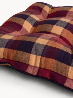 coincasa Cuscini Per Sedie|Cuscino da sedia check in cotone tinto Rosso bordeaux