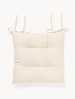 coincasa Cuscini Per Sedie|Cuscino da sedia con lacci in cotone e lurex Bianco