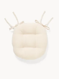 coincasa Cuscini Per Sedie|Cuscino da sedia con lacci in cotone e lurex Bianco