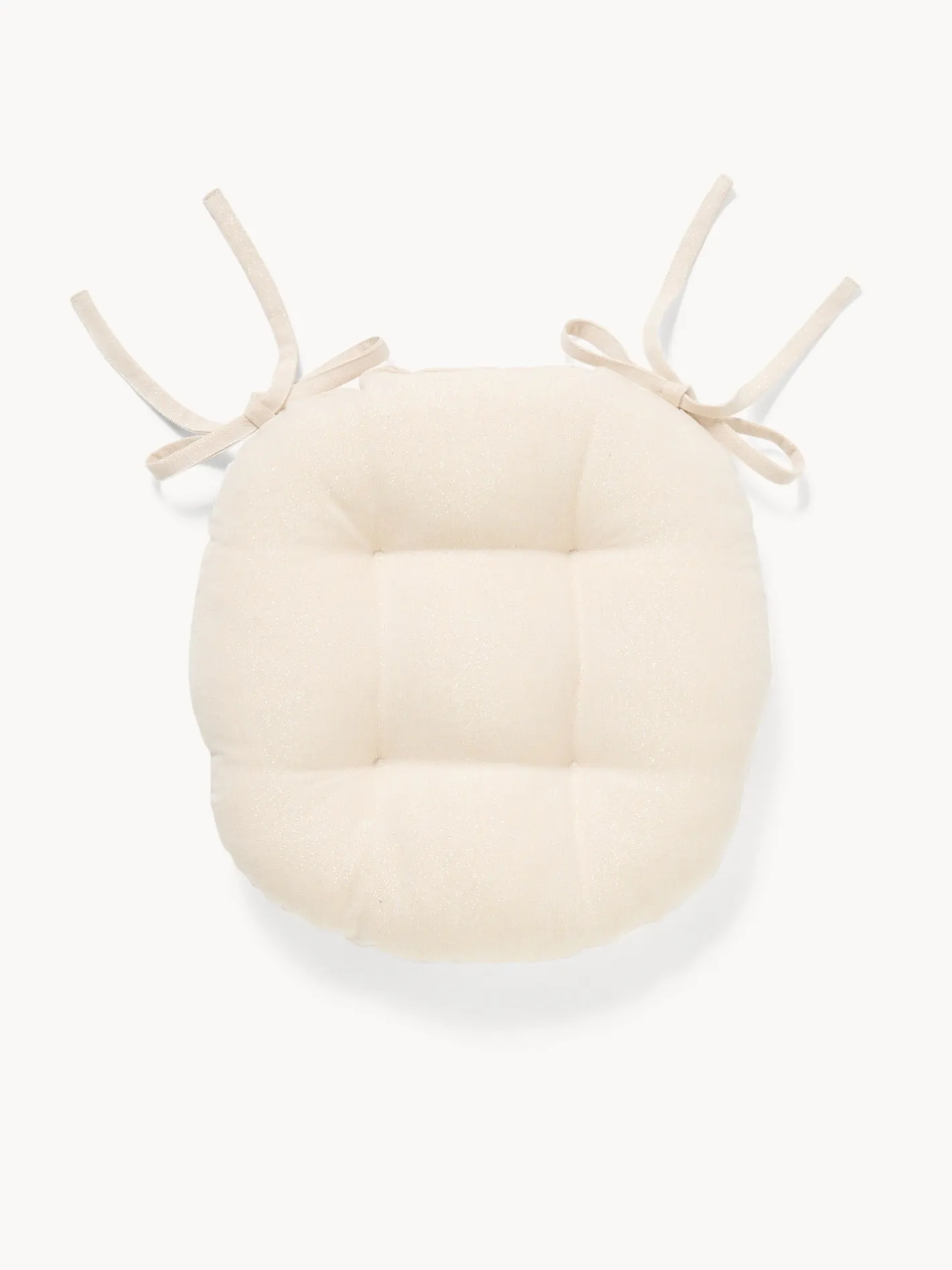 coincasa Cuscini Per Sedie|Cuscino da sedia con lacci in cotone e lurex Bianco