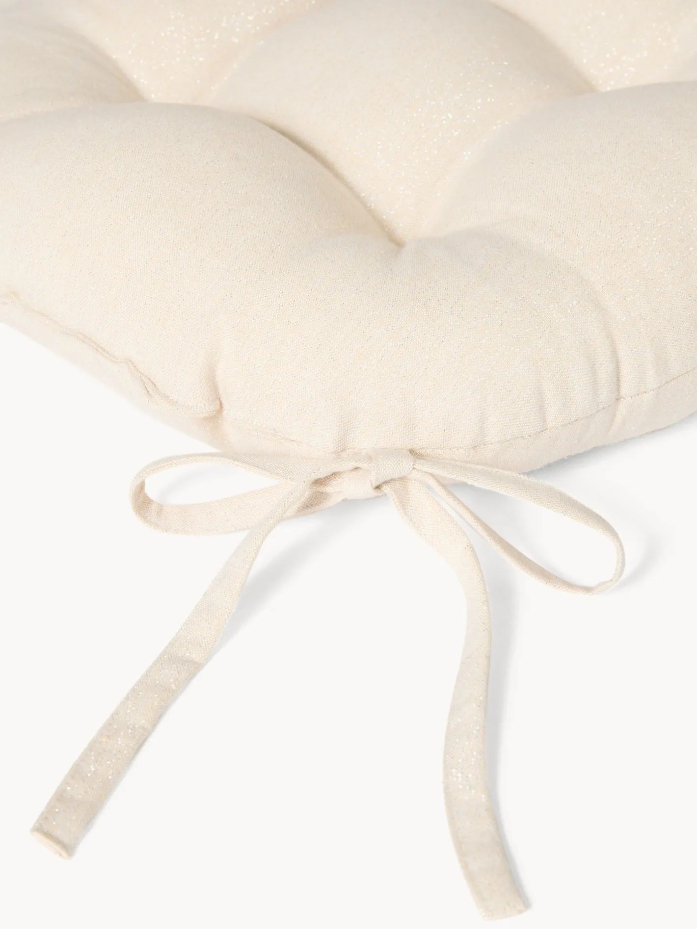 coincasa Cuscini Per Sedie|Cuscino da sedia con lacci in cotone e lurex Bianco