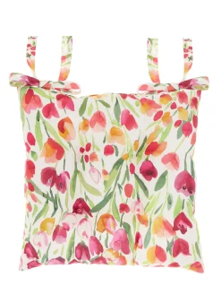 coincasa Cuscini Per Sedie|Cuscino da sedia puro cotone stampa tulipani Multicolor