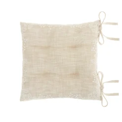 coincasa Cuscini Per Sedie|Cuscino da sedia puro cotone fiammato tinta unita Beige chiaro