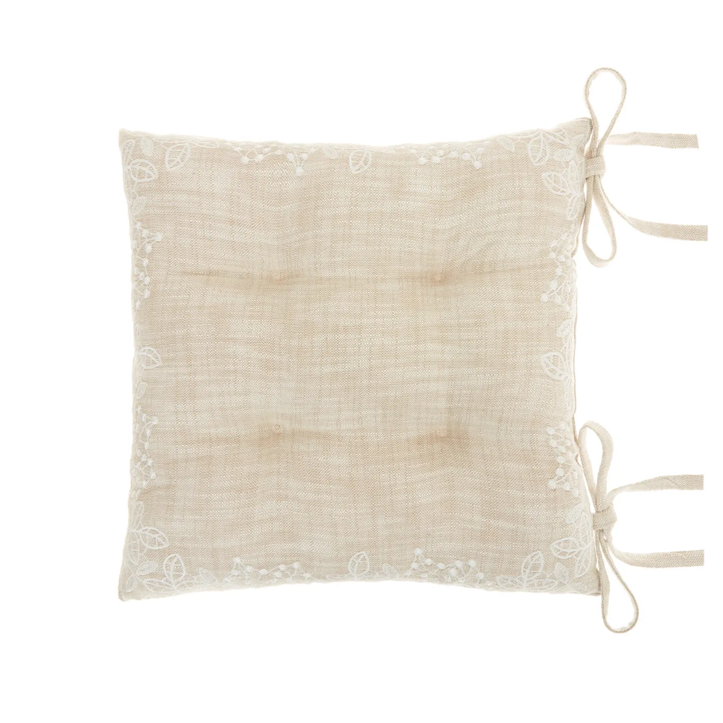 coincasa Cuscini Per Sedie|Cuscino da sedia puro cotone fiammato tinta unita Beige chiaro