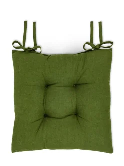 coincasa Cuscini Per Sedie|Cuscino da sedia puro lino tinta unita Verde