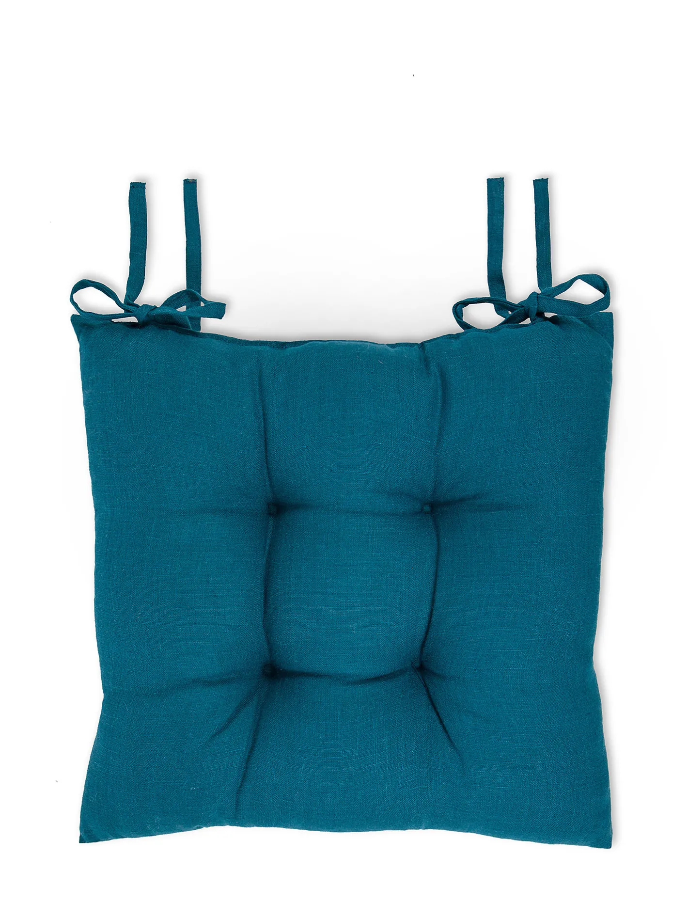 coincasa Cuscini Per Sedie|Cuscino da sedia puro lino tinta unita Petrolio