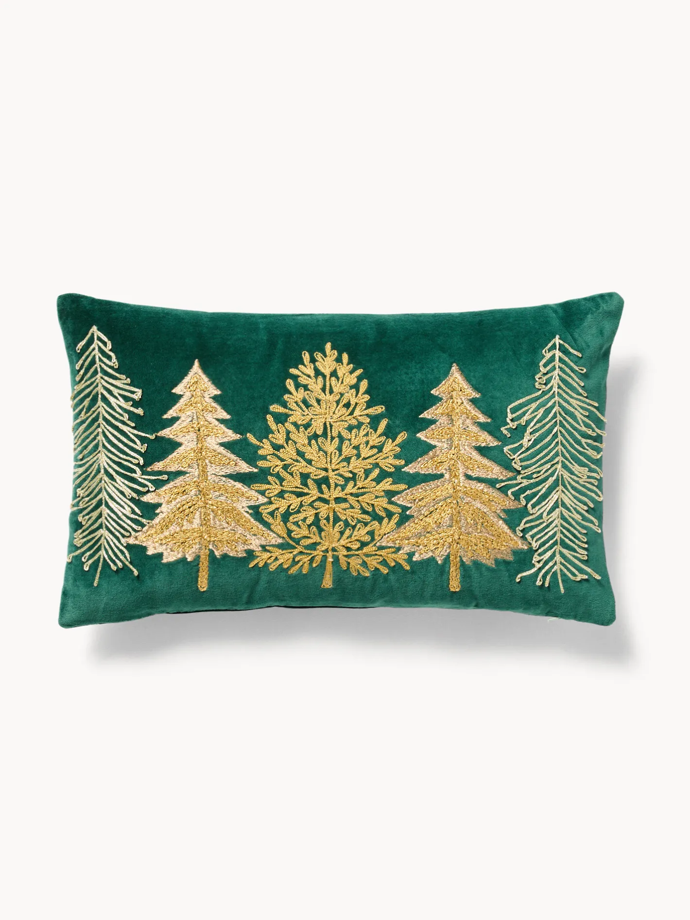 coincasa Cuscini Divano|Cuscini Natalizi|Cuscino 30x50 alberi ricamati Verde