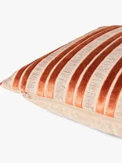 coincasa Cuscini|Cuscini Divano|Cuscino 35x55 cm con fasce in velluto a contrasto Arancione