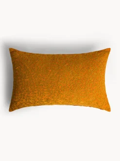 coincasa Cuscini|Cuscini Divano|Cuscino 45x65 cm in ciniglia ricamo floreale Giallo ocra
