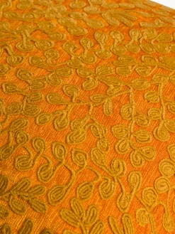 coincasa Cuscini|Cuscini Divano|Cuscino 45x65 cm in ciniglia ricamo floreale Giallo ocra