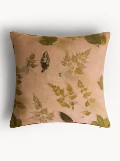 coincasa Cuscini|Cuscini Divano|Cuscino 50x50 cm in lino eco-print foliage Rosa chiaro