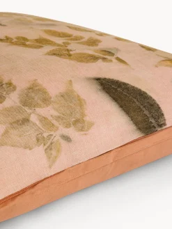 coincasa Cuscini|Cuscini Divano|Cuscino 50x50 cm in lino eco-print foliage Rosa chiaro