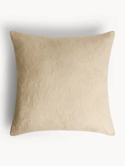 coincasa Cuscini|Cuscini Divano|Cuscino 50x50 cm in puro cotone jacquard con motivo floreale Bianco